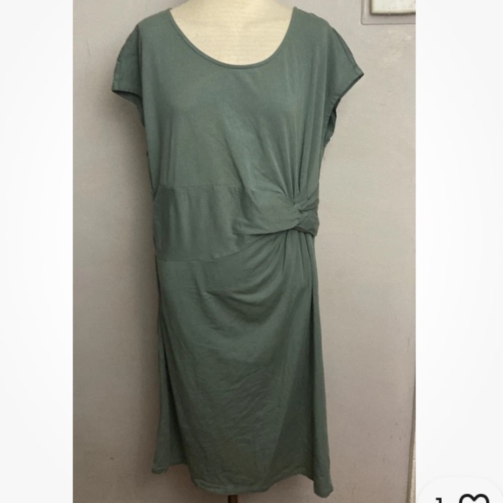 6-21 Lands End Green Dress Waist Knot XL 18